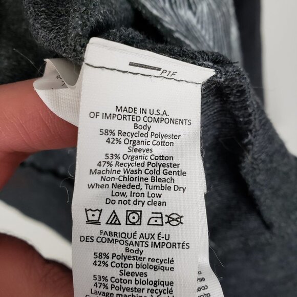 Prana Graceful Wrap Hooded Cardigan Gray Moon Rock Open Front Womens Size Medium - Picture 5 of 6